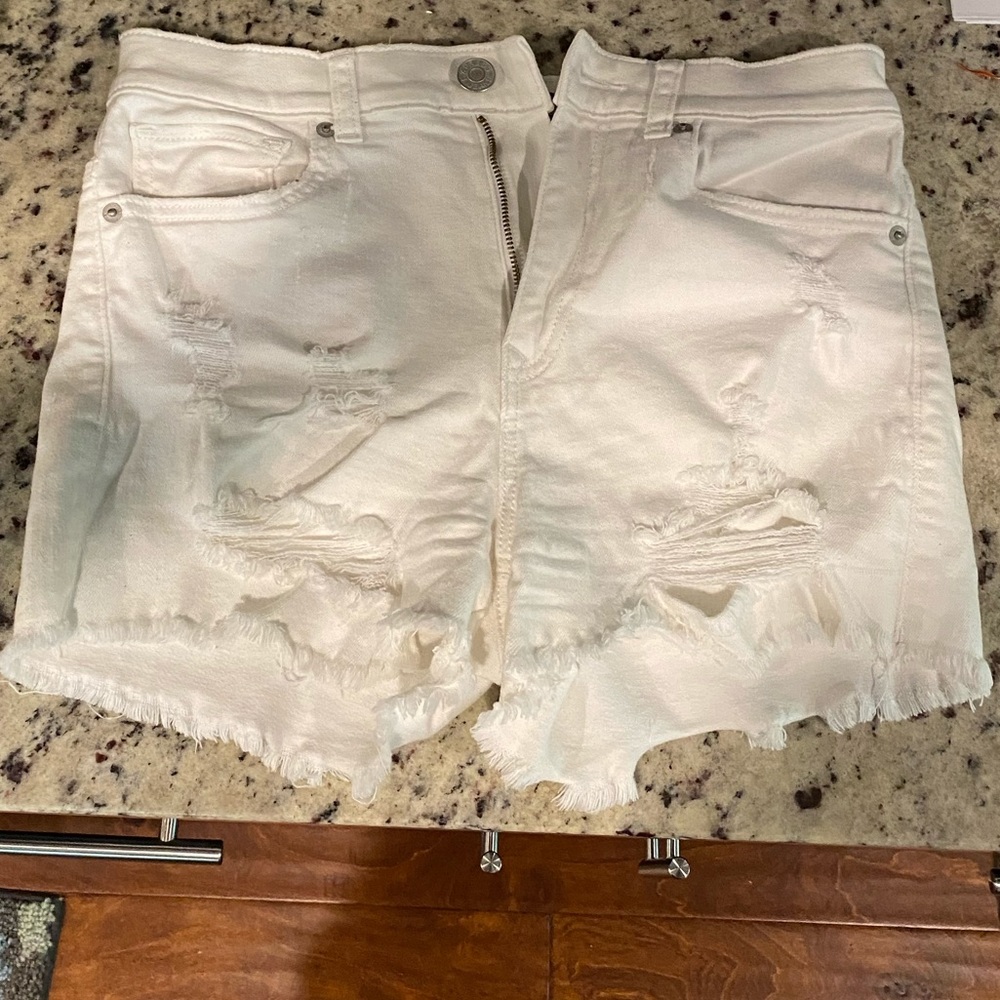 Express distressed jean shorts